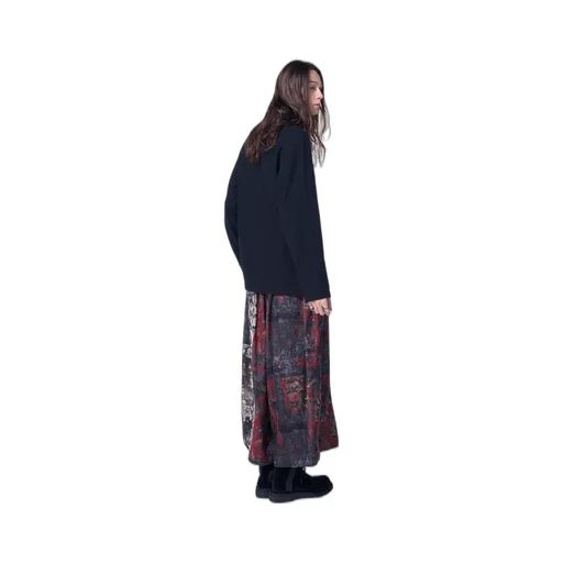 Airy Jersey Blind Stitch High Neck Long-Sleeve T-Shirt
