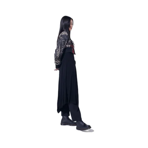 Floral Jacquard Cropped Bomber Jacket
