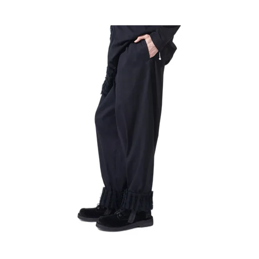 Jacquard Fringe Stripe Wide Pants