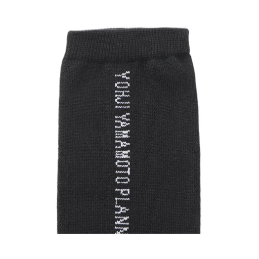 Cotton Plain Stitch「Black Is Modest」Line Socks
