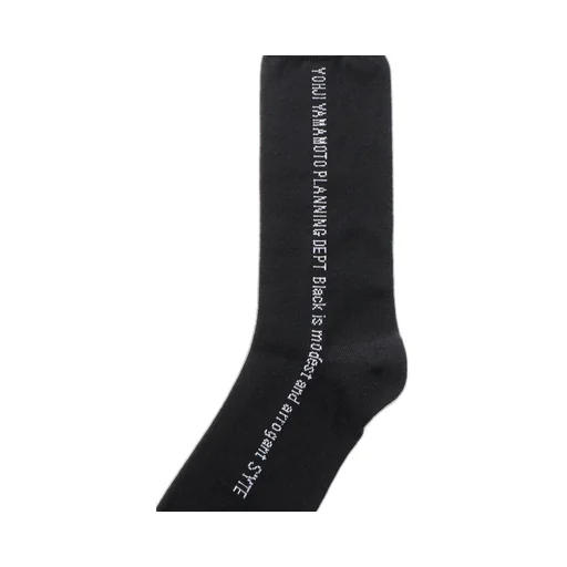 Cotton Plain Stitch「Black Is Modest」Line Socks