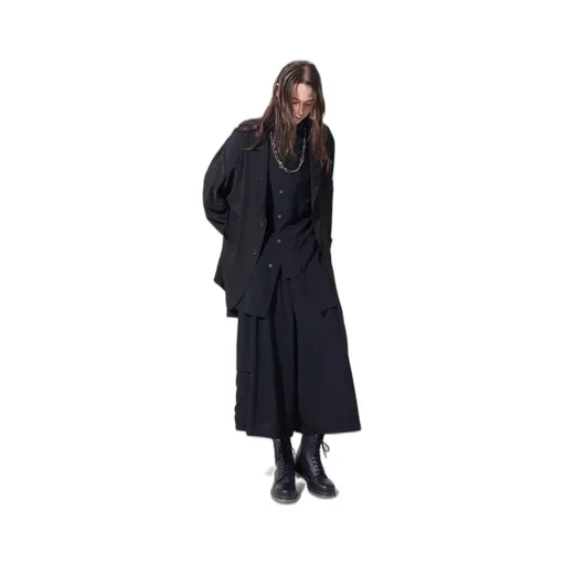 Crepe De Chine Cropped Wide Pants With Gusseted Flap Pocket
