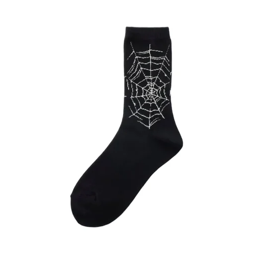 Cotton Plain Stitch Spider Web Socks