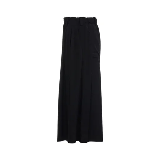 Crepe De Chine Cropped Wide Pants With Gusseted Flap Pocket