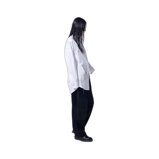 Cotton Twill Applique Stand Collar Shirt Boro