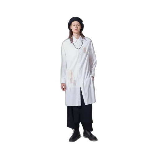 Cotton Twill Applique Long Shirt Boro