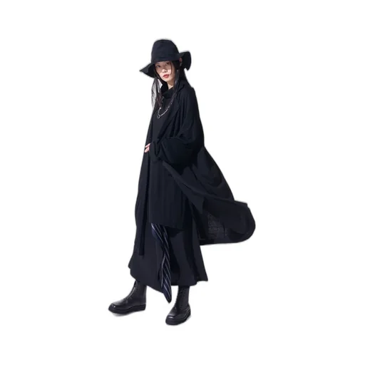 Rayon Jersey Collarless Long Cardigan