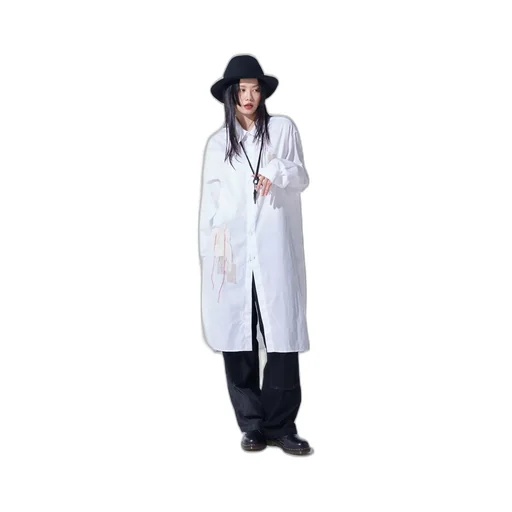 Cotton Twill Applique Long Shirt Boro
