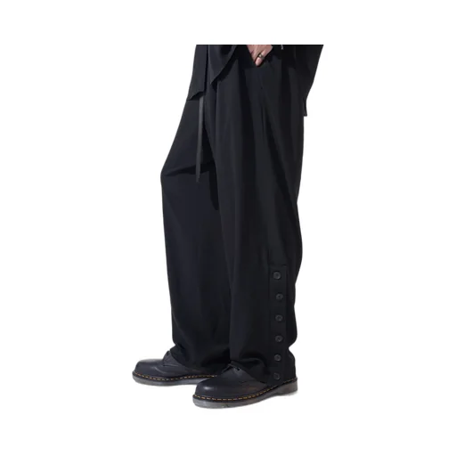 Crepe De Chine Button-Slit Pants