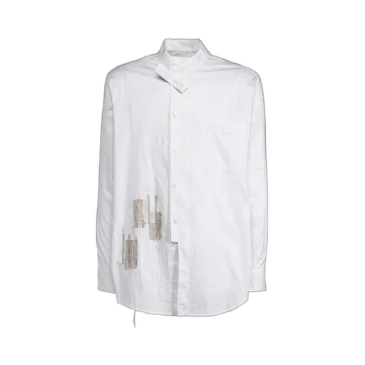 Cotton Twill Applique Stand Collar Shirt Boro