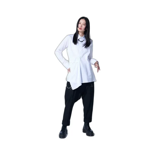 Washer Finished Wool Gabardine Studs Slim Sarouel Pants