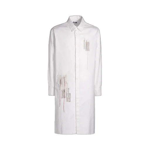Cotton Twill Applique Long Shirt Boro