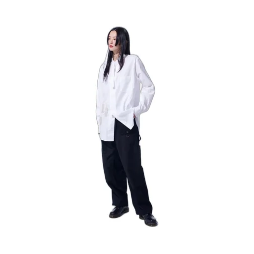 Cotton Twill Applique Stand Collar Shirt Boro