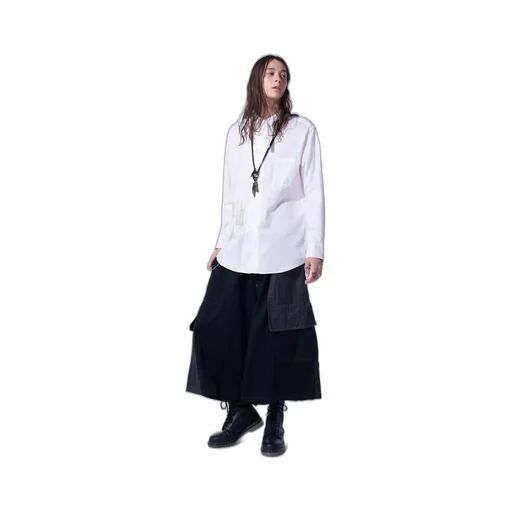 Cotton Twill Applique Stand Collar Shirt Boro