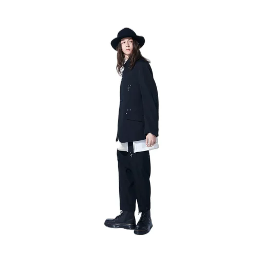 Washer Finished Wool Gabardine Studs Slim Sarouel Pants