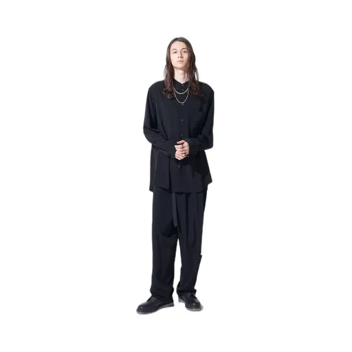 Crepe De Chine Button-Slit Pants