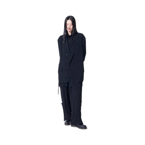 Crepe De Chine Button-Slit Pants