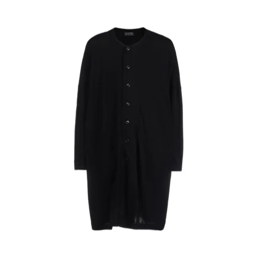 Rayon Jersey Collarless Long Cardigan