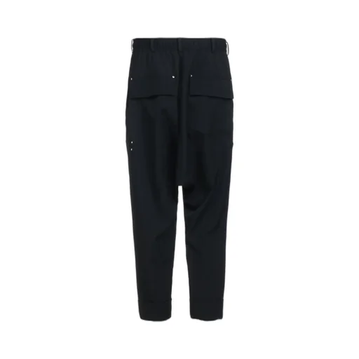 Washer Finished Wool Gabardine Studs Slim Sarouel Pants