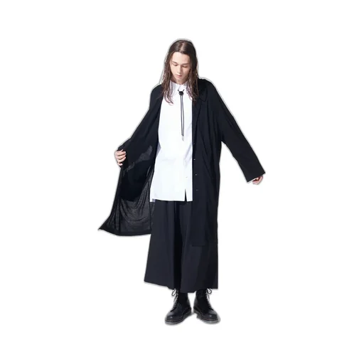 Rayon Jersey Collarless Long Cardigan