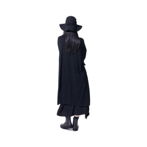 Rayon Jersey Collarless Long Cardigan