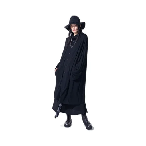 Rayon Jersey Collarless Long Cardigan