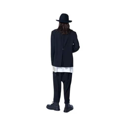 Washer Finished Wool Gabardine Studs Slim Sarouel Pants