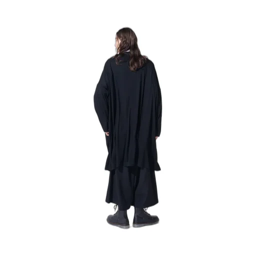 Rayon Jersey Collarless Long Cardigan