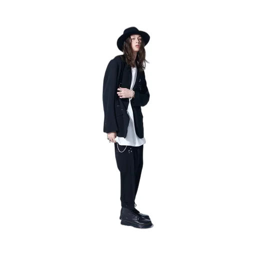 Washer Finished Wool Gabardine Studs Slim Sarouel Pants