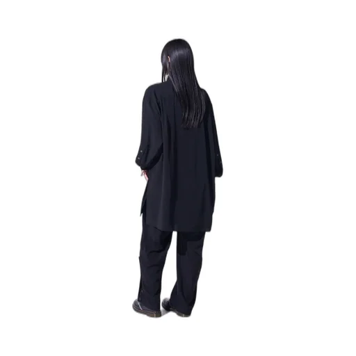 Crepe De Chine Button-Slit Pants