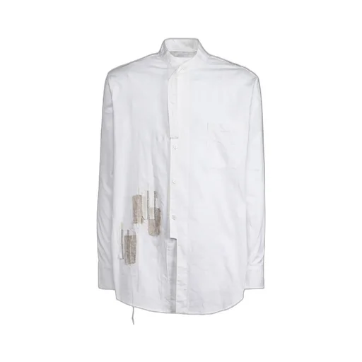 Cotton Twill Applique Stand Collar Shirt Boro