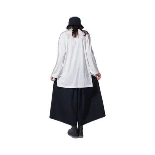 Soft Jersey Applique Side Slit Long-Sleeved T-Shirt Boro