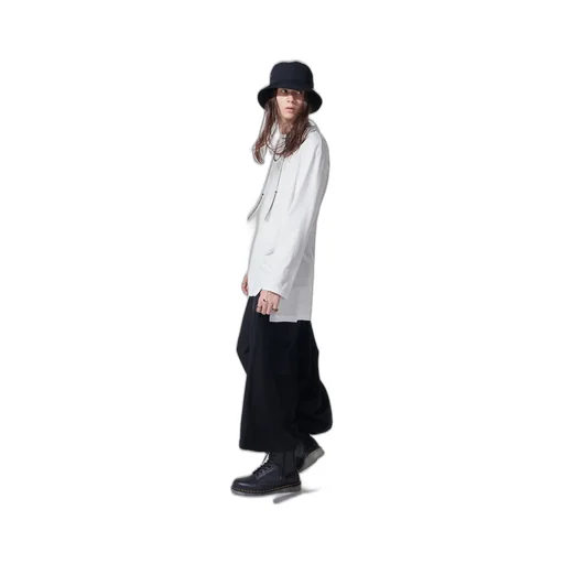 Soft Jersey Applique Side Slit Long-Sleeved T-Shirt Boro