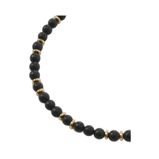 Frost Onyx Gold Brass Beads Necklace Bless