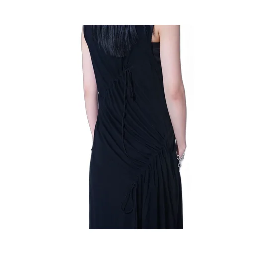 Rayon Jersey Strings Gathered Dress