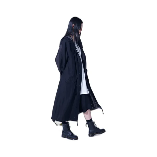 Bio-Washed Dual Fabric Mods Coat With Cut-Out Design