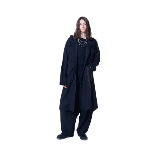 Bio-Washed Dual Fabric Mods Coat With Cut-Out Design