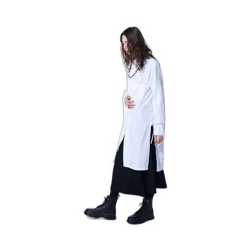 Cotton Broad Cloth Oversized Long Shirt With Gathered Strings