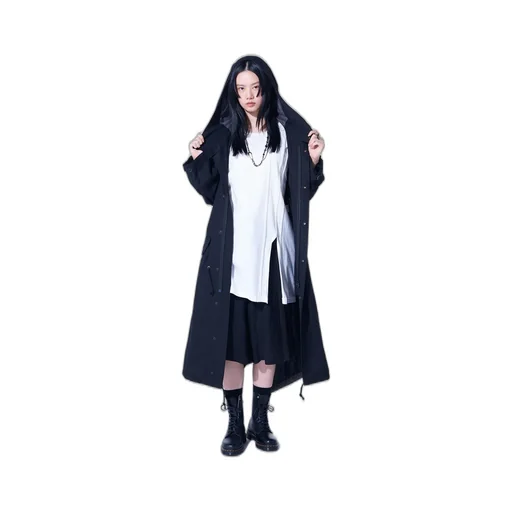 Bio-Washed Dual Fabric Mods Coat With Cut-Out Design