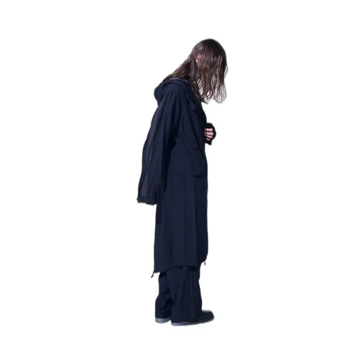 Bio-Washed Dual Fabric Mods Coat With Cut-Out Design