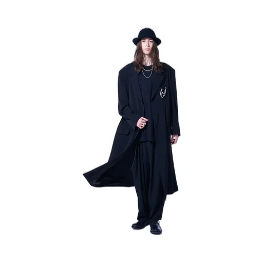 Crepe De Chine Oversized Notched Lapel Long Jacket