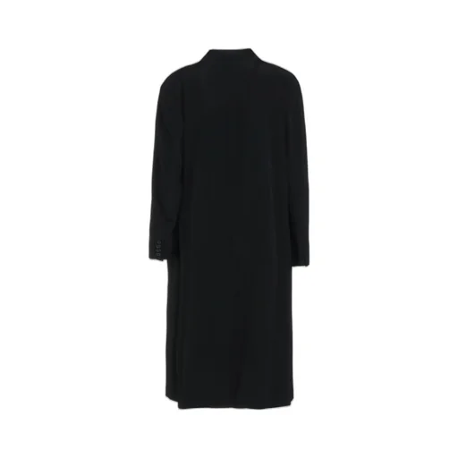 Crepe De Chine Oversized Notched Lapel Long Jacket