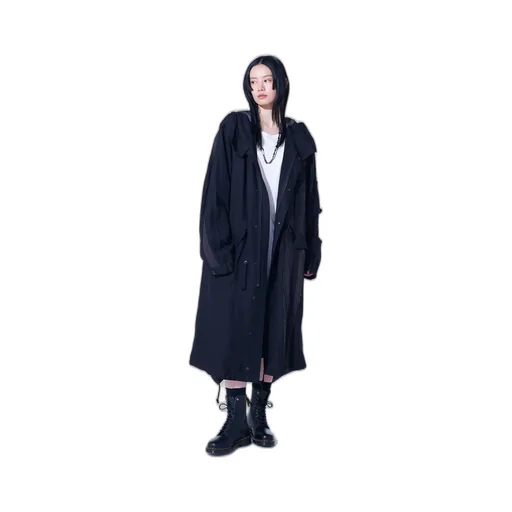 Bio-Washed Dual Fabric Mods Coat With Cut-Out Design