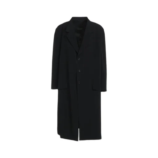 Crepe De Chine Oversized Notched Lapel Long Jacket
