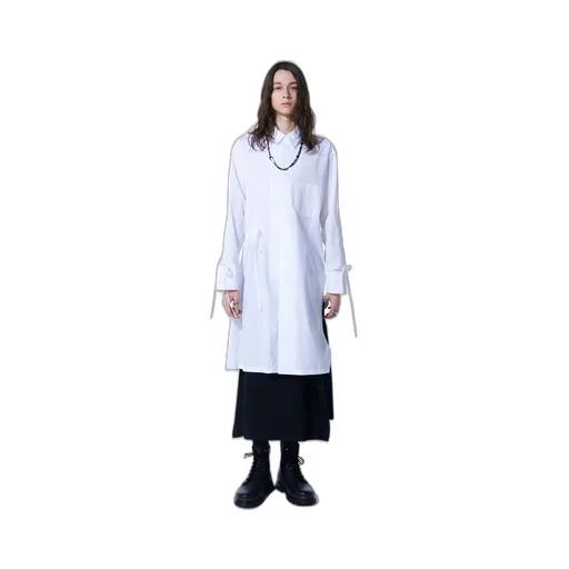 Cotton Broad Cloth Oversized Long Shirt With Gathered Strings