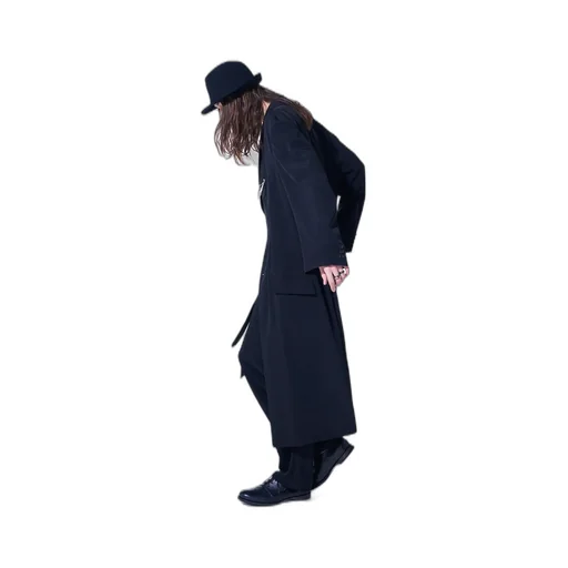 Crepe De Chine Oversized Notched Lapel Long Jacket