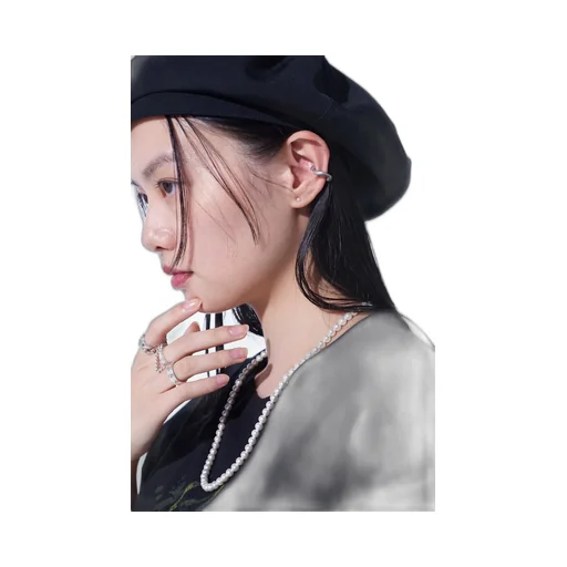 Brass Curved Chain Ear Cuff