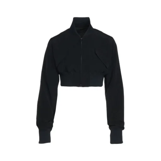 Crepe De Chine Cropped Bomber Jacket