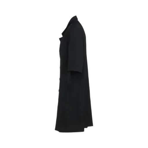 Washer Finished Wool Gabardine Long Jacket With Taped Sleeves