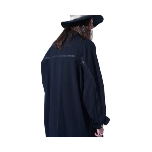Cotton/Hemp Twill Back Yoke Zip Coat